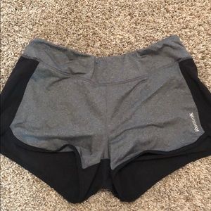 Grey & black Reebok running shorts